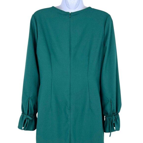 Banana Republic Factory Green Long Sleeve Mini Shift Dress Size 6 - Picture 8 of 11